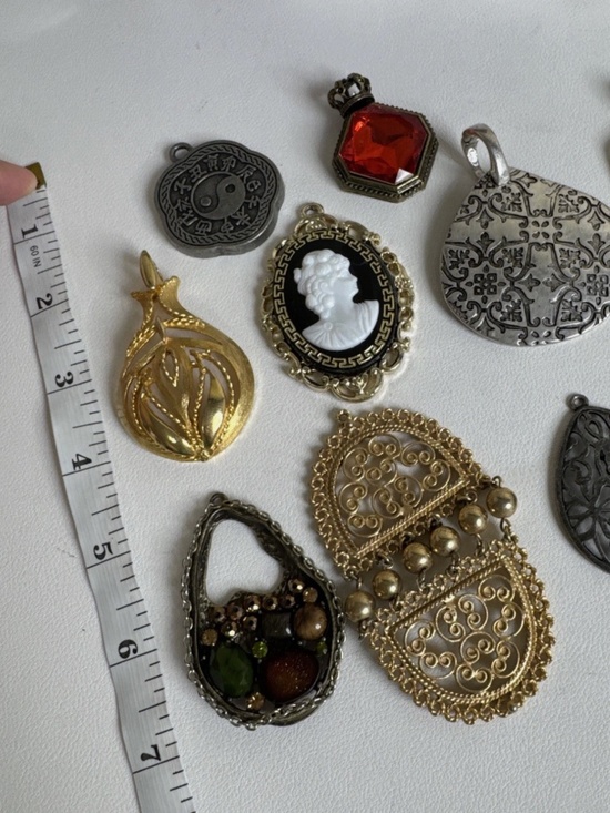 Jewelry - Lot Of Large Mixed Pendants - 10 Pieces
